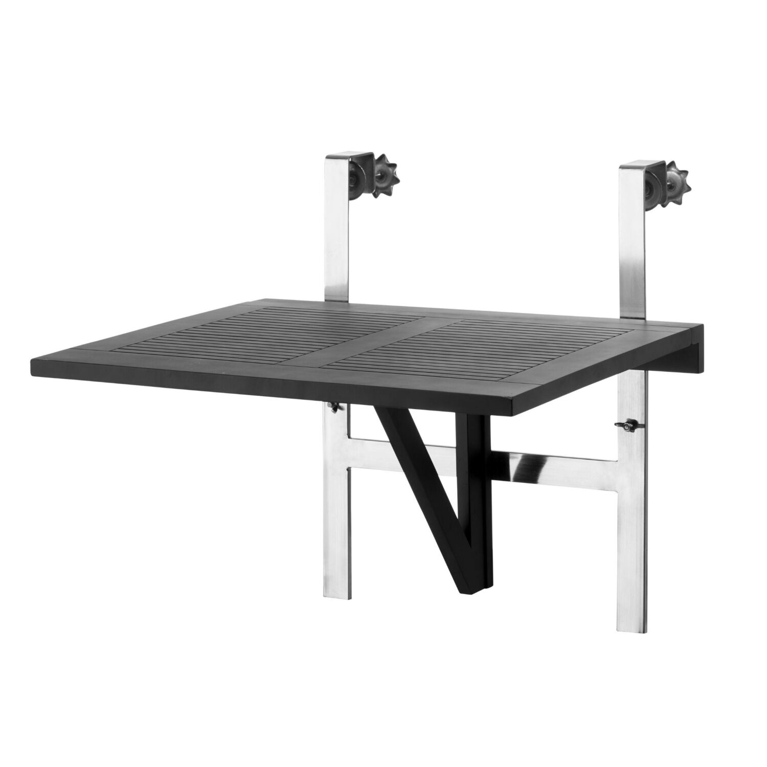 Wohnli Möbelsuche - Balkonklapptisch aus Holz ca. 60x54 cm Schwarz