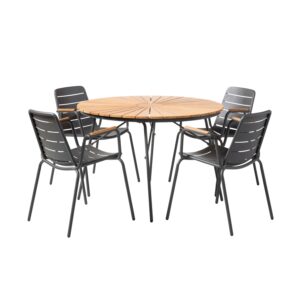 Wohnli Möbelsuche - Gartentischgruppe Parc Anthrazit/Teak 5-tlg.