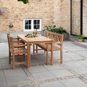 Gartenbank Holz Rosenborg Teak 3er-Sitzer Holz Gardenson Garten & Outdoor > Gartenmöbel > Gartenbänke Braun