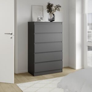 Kommode Mara 5 Anthrazit Holz, Holzwerkstoff Mömax Möbel > Kommoden & Schubladenschränke > Kommoden Anthrazit