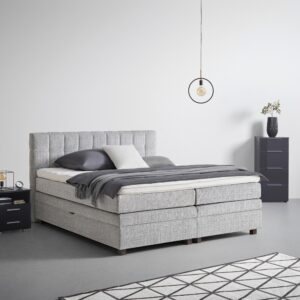 Boxspringbett Liam Hellgrau ca. 180x200cm Holz, Textil Mömax Möbel > Betten > Doppelbetten Grau