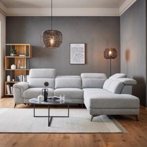 Wohnlandschaftt Köln Grau Webstoff Textil Bessagi Home Möbel > Sofas & Couches > Wohnlandschaften Grau