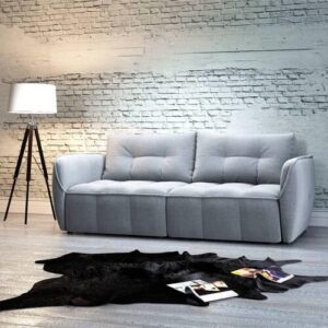 Schlafsofa in Grau Textil Premium Living Wohnzimmermöbel Grau