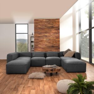 WOHNLANDSCHAFT LENA Textil Max Winzer Möbel > Sofas & Couches > Wohnlandschaften > Wohnlandschaften U-Form Anthrazit
