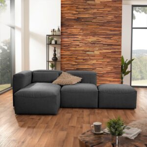 Ecksofa Lena in Anthrazit Flachgewebe Textil Max Winzer Möbel > Sofas & Couches > Wohnlandschaften > Ecksofas > XXL Ecksofas Anthrazit