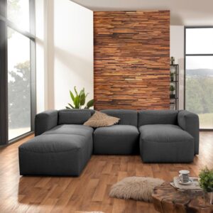 Wohnlandschaft Lena Anthrazit Flachgewebe Textil Max Winzer Möbel > Sofas & Couches > Wohnlandschaften > Wohnlandschaften U-Form Anthrazit