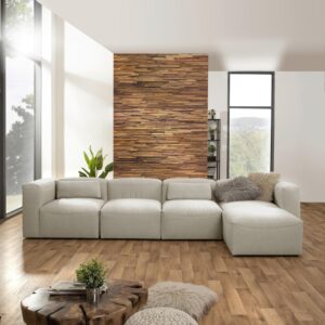 Ecksofa Lena in Creme Flachgewebe Textil Max Winzer Möbel > Sofas & Couches > Wohnlandschaften > Ecksofas > XXL Ecksofas Weiß