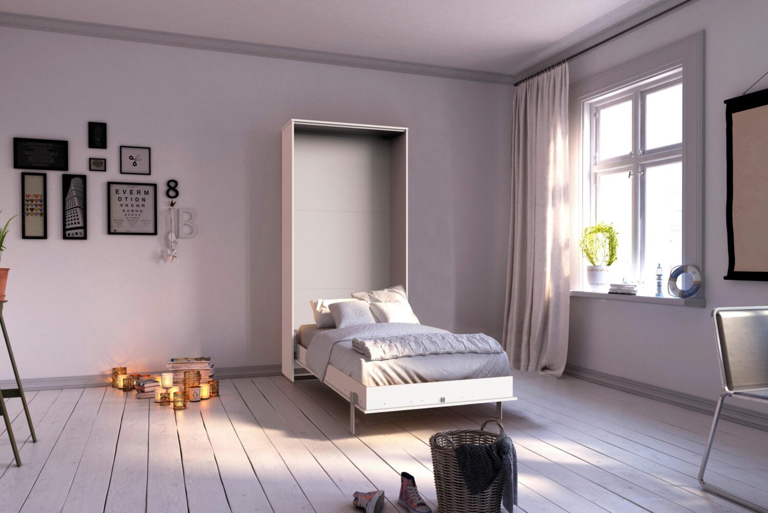 Schrankbett Juist Weiß ca. 90x200cm Kunststoff Mömax Möbel > Betten Weiß