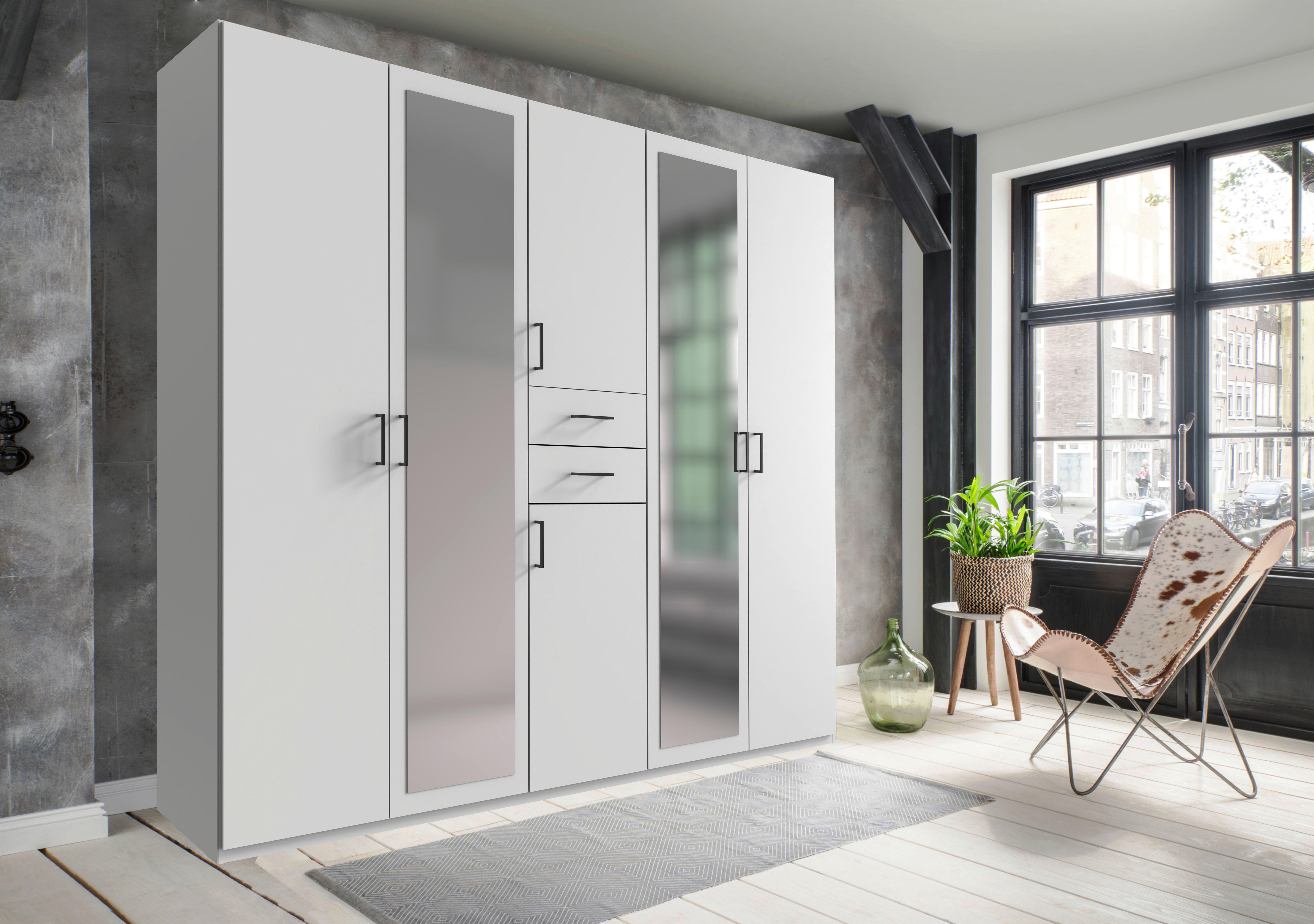 wohnli-moebel-suche-001787057207-1 Drehtürenschrank Dillingen Weiß Glas, Holzwerkstoff Mömax Möbel > Schränke > Kleiderschränke > Drehtürenschränke Weiß