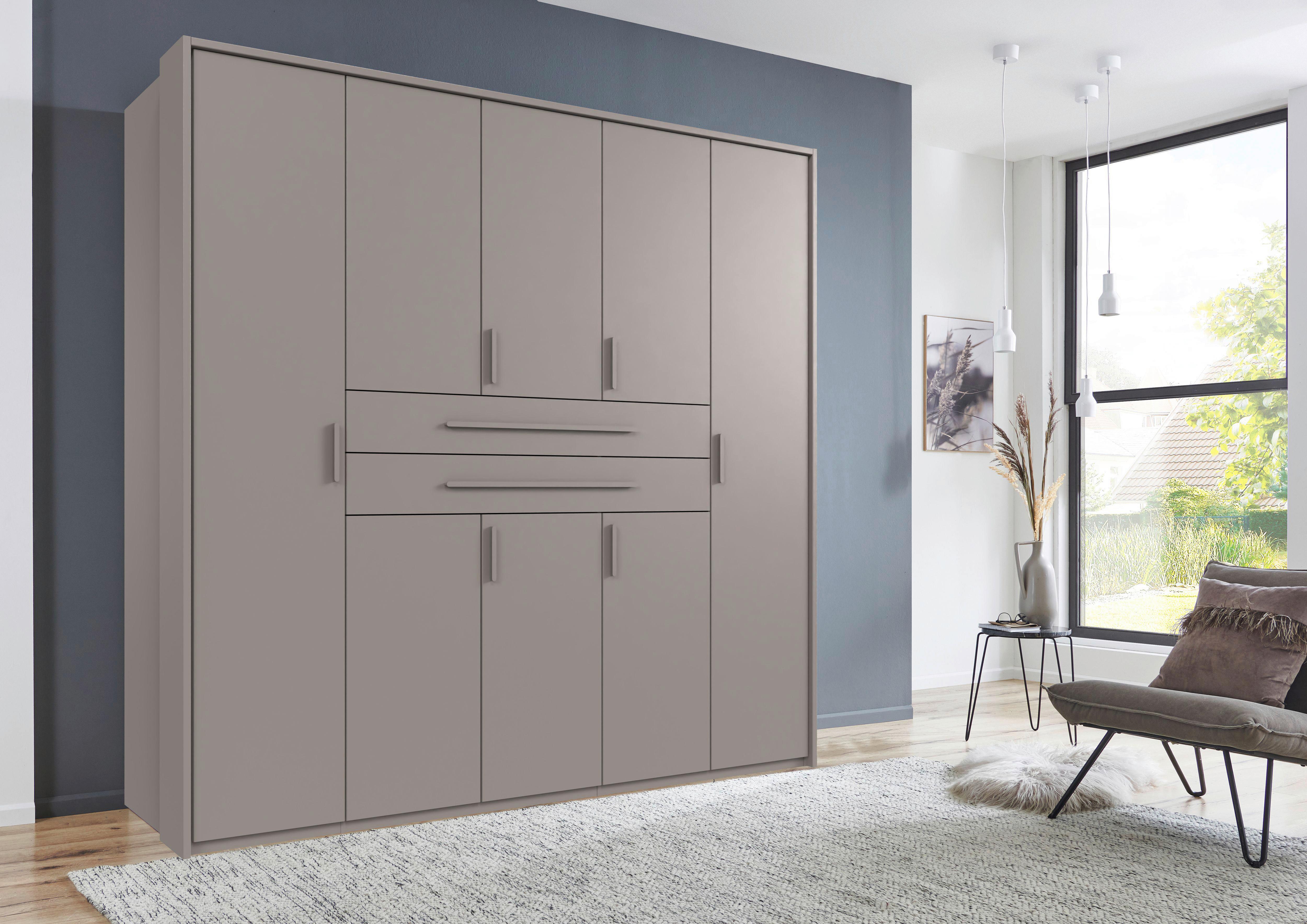 Kleiderschrank Lumio Grau/Sahara Holzwerkstoff Modern Living Möbel > Schränke > Kleiderschränke Grau