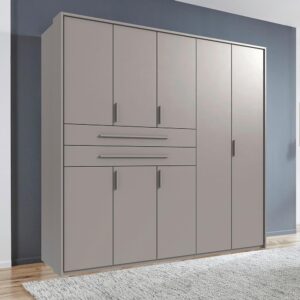 Kleiderschrank Lumio Grau/Sahara Holzwerkstoff Modern Living Möbel > Schränke > Kleiderschränke Grau