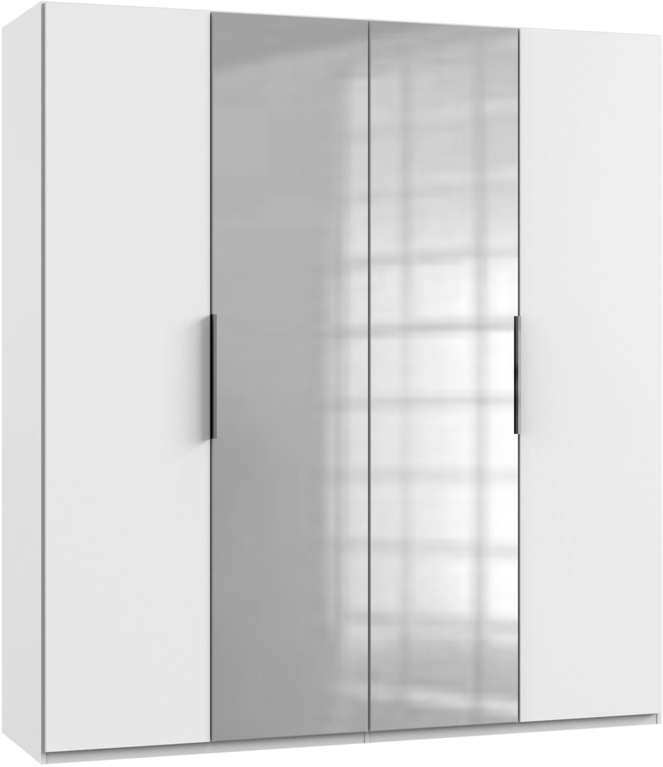 Wohnli Möbelsuche - Drehtürenschrank Level 36A mit Spiegel ca. 200 cm Weiß
