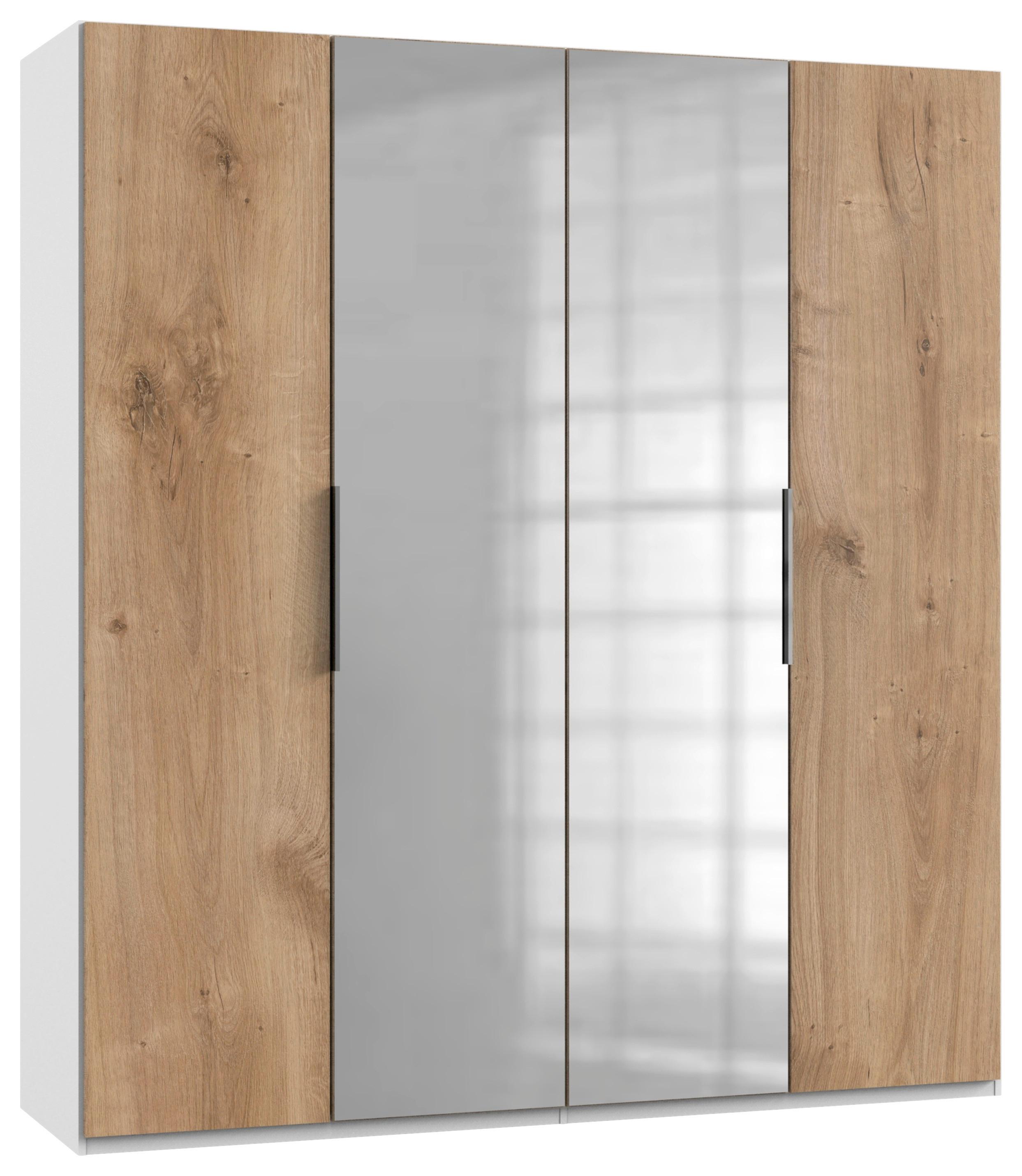 wohnli-moebel-suche-001787077852 Wohnli Möbelsuche - Drehtürenschrank Level 36A mit Spiegel ca. 200 cm Weiß/Eiche