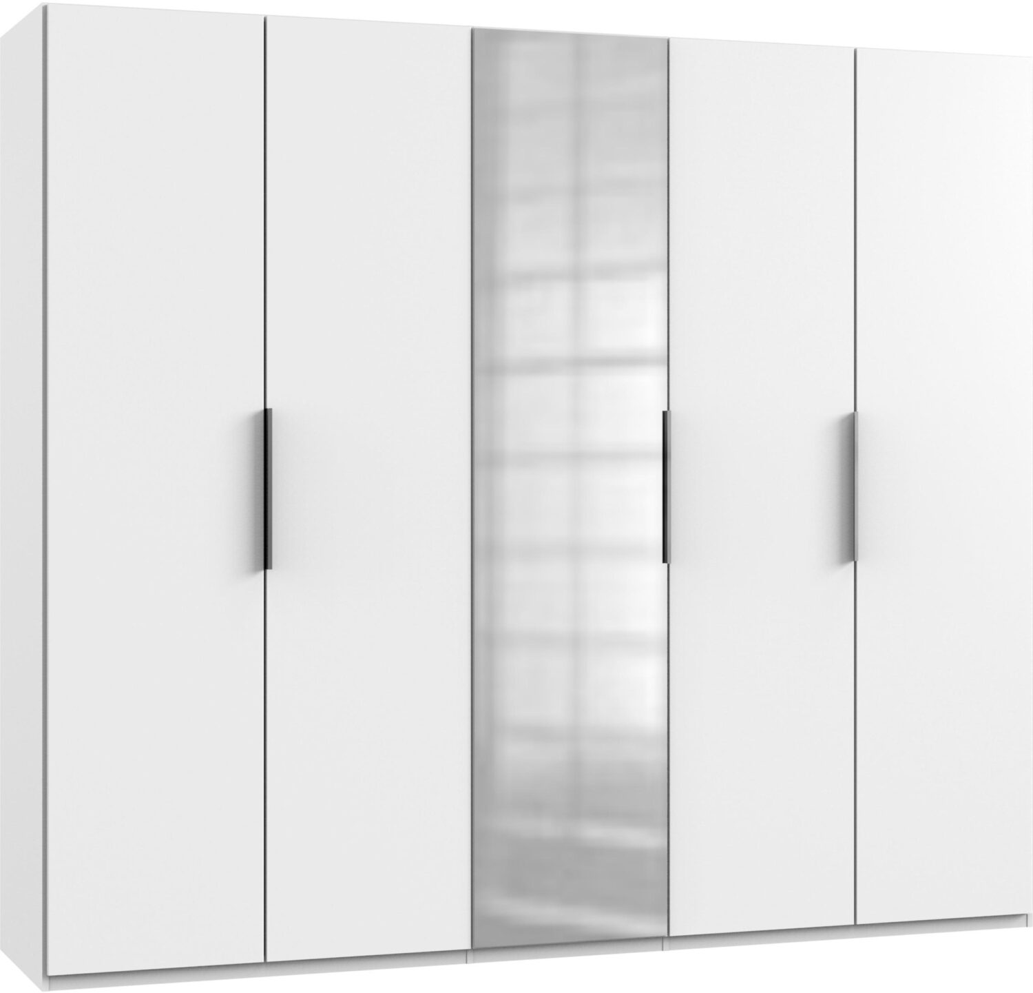 Wohnli Möbelsuche - Drehtürenschrank Level 36A mit Spiegel ca. 250 cm Weiß