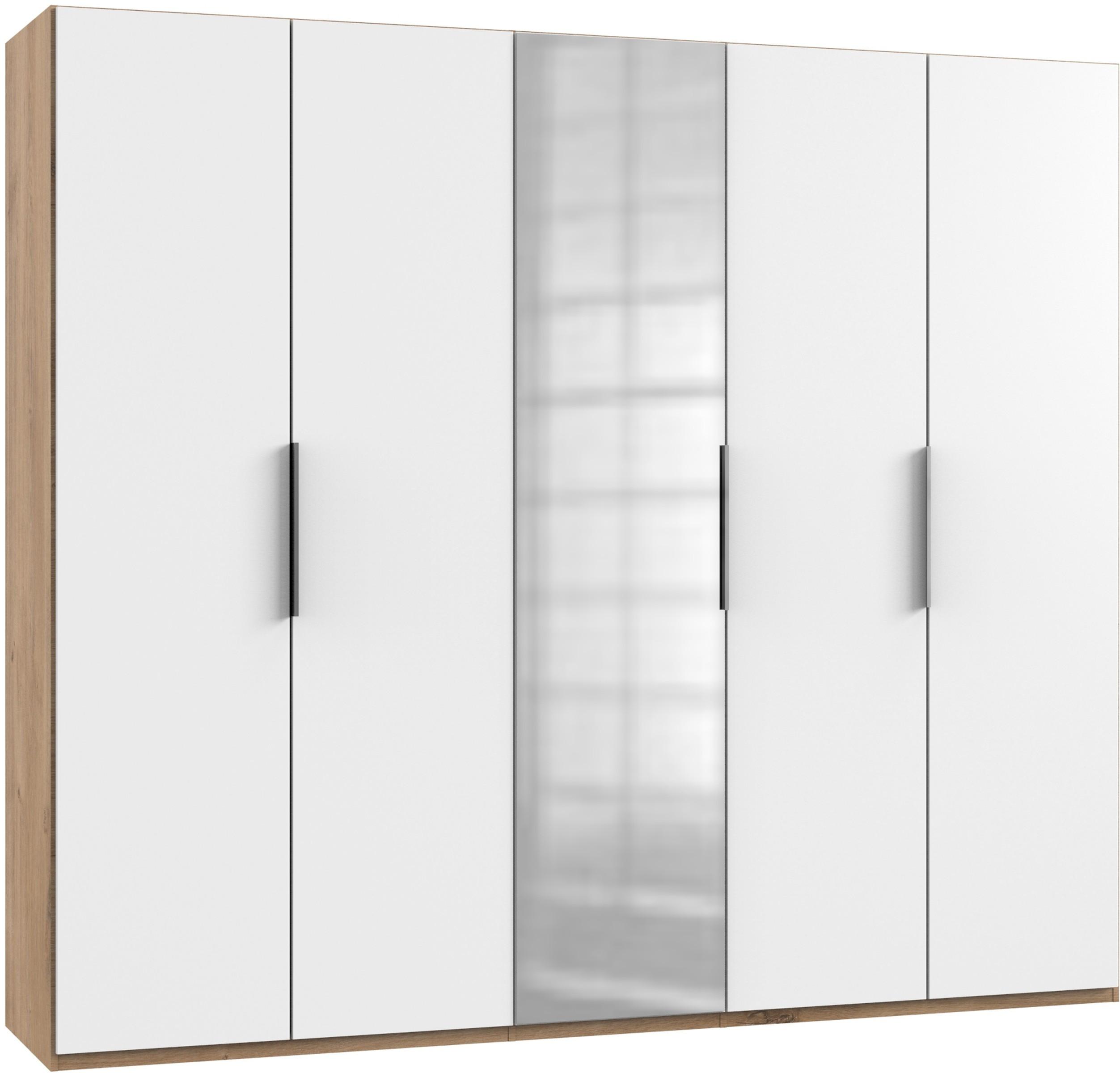 wohnli-moebel-suche-001787077859 Wohnli Möbelsuche - Drehtürenschrank Level 36A mit Spiegel ca. 250 cm Weiß/Eiche