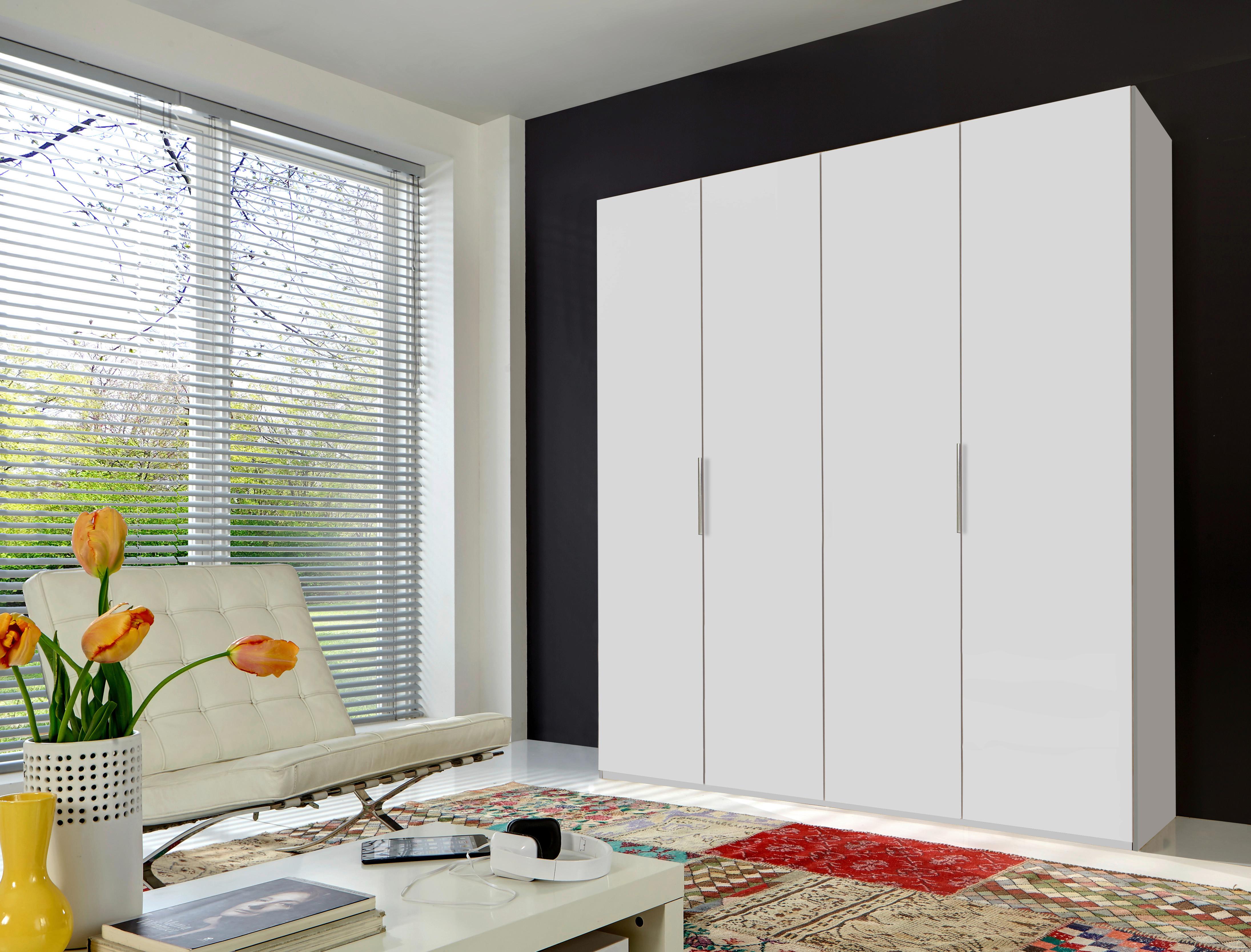 Drehtürenschrank Level 36A ca. 200x216x58 cm Weiß Holzwerkstoff MID.YOU Möbel > Schränke > Kleiderschränke > Drehtürenschränke Weiß