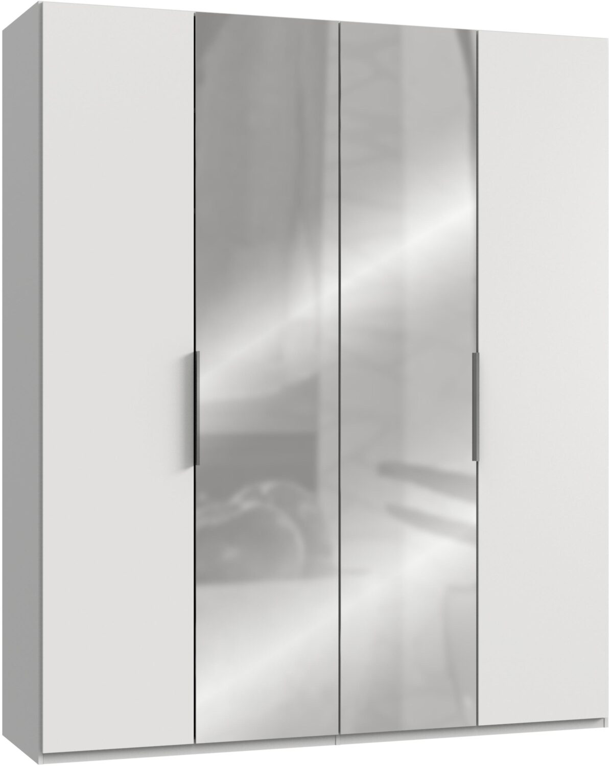 Wohnli Möbelsuche - Drehtürenschrank Level 36A mit Spiegel ca. 200 cm Weiß
