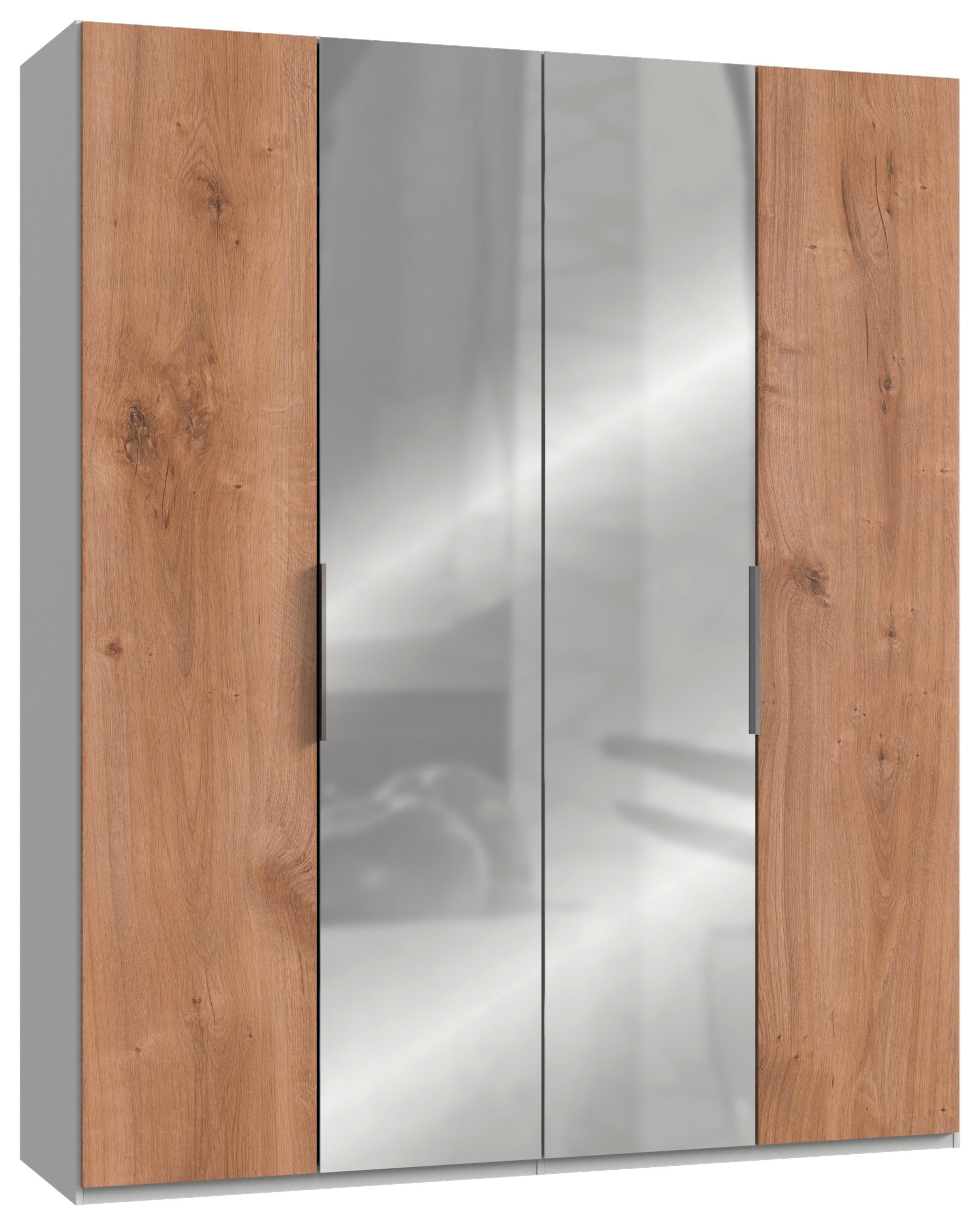 wohnli-moebel-suche-001787077936 Wohnli Möbelsuche - Drehtürenschrank Level 36A mit Spiegel ca. 200 cm Eiche/Weiß