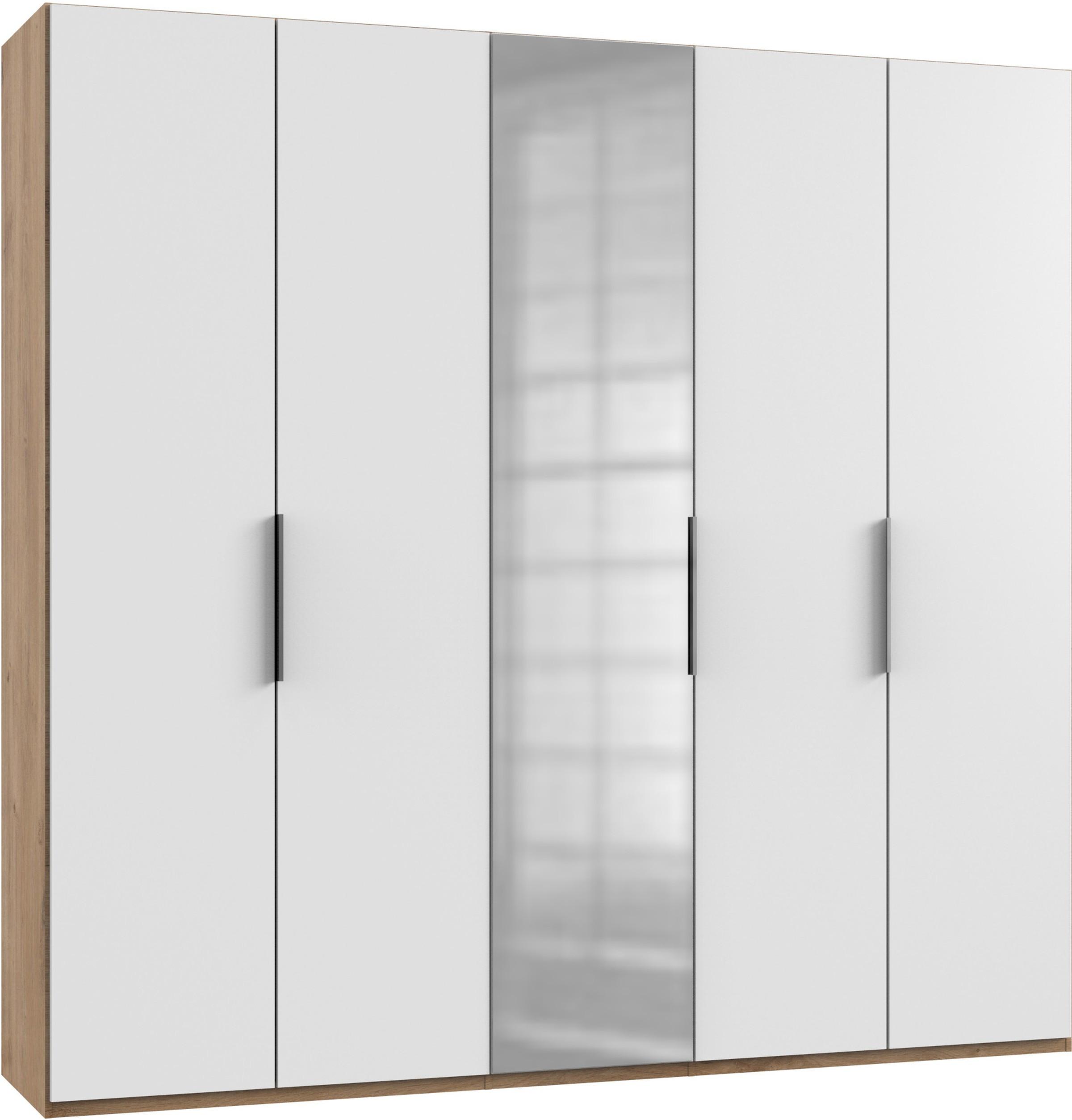 wohnli-moebel-suche-001787077943 Wohnli Möbelsuche - Drehtürenschrank Level 36A mit Spiegel ca. 250 cm Weiß/Eiche