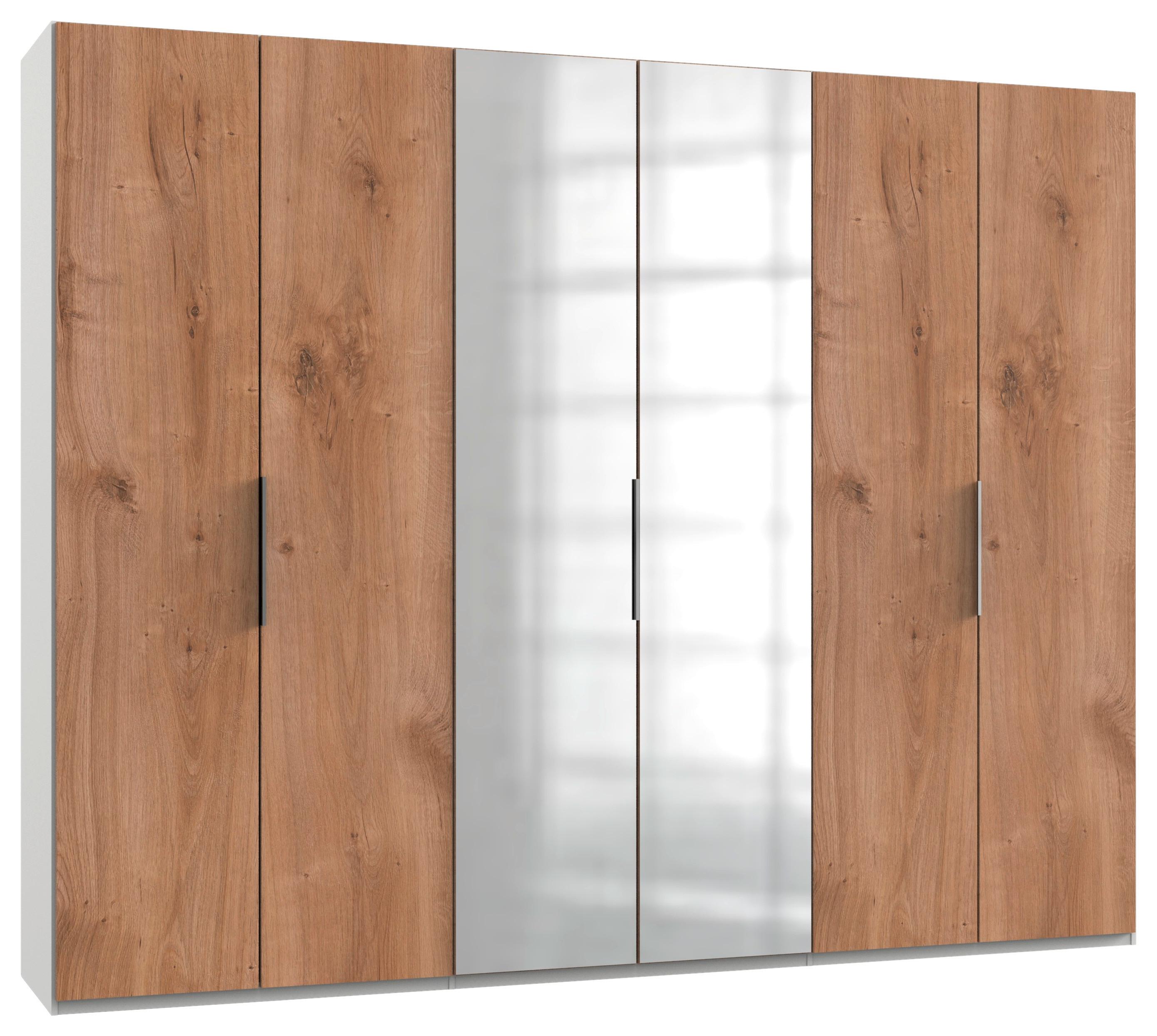 wohnli-moebel-suche-001787077948 Wohnli Möbelsuche - Drehtürenschrank Level 36A mit Spiegel ca. 300 cm Eiche/Weiß
