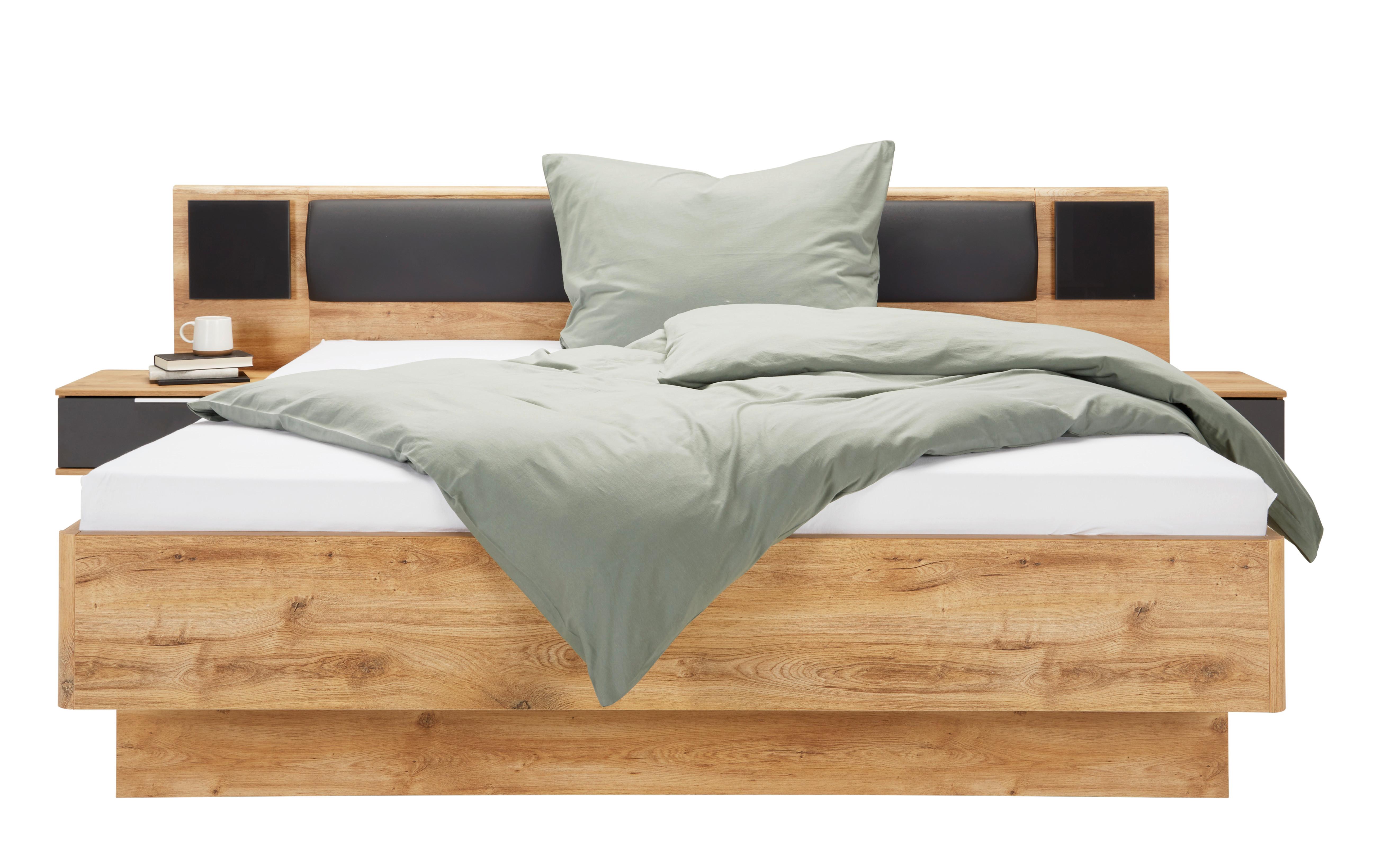 wohnli-moebel-suche-001787078802-1 Bettanlage in Grau/Eichefarben ca. 180x200cm Textil, Holzwerkstoff Mömax Möbel > Betten Grau