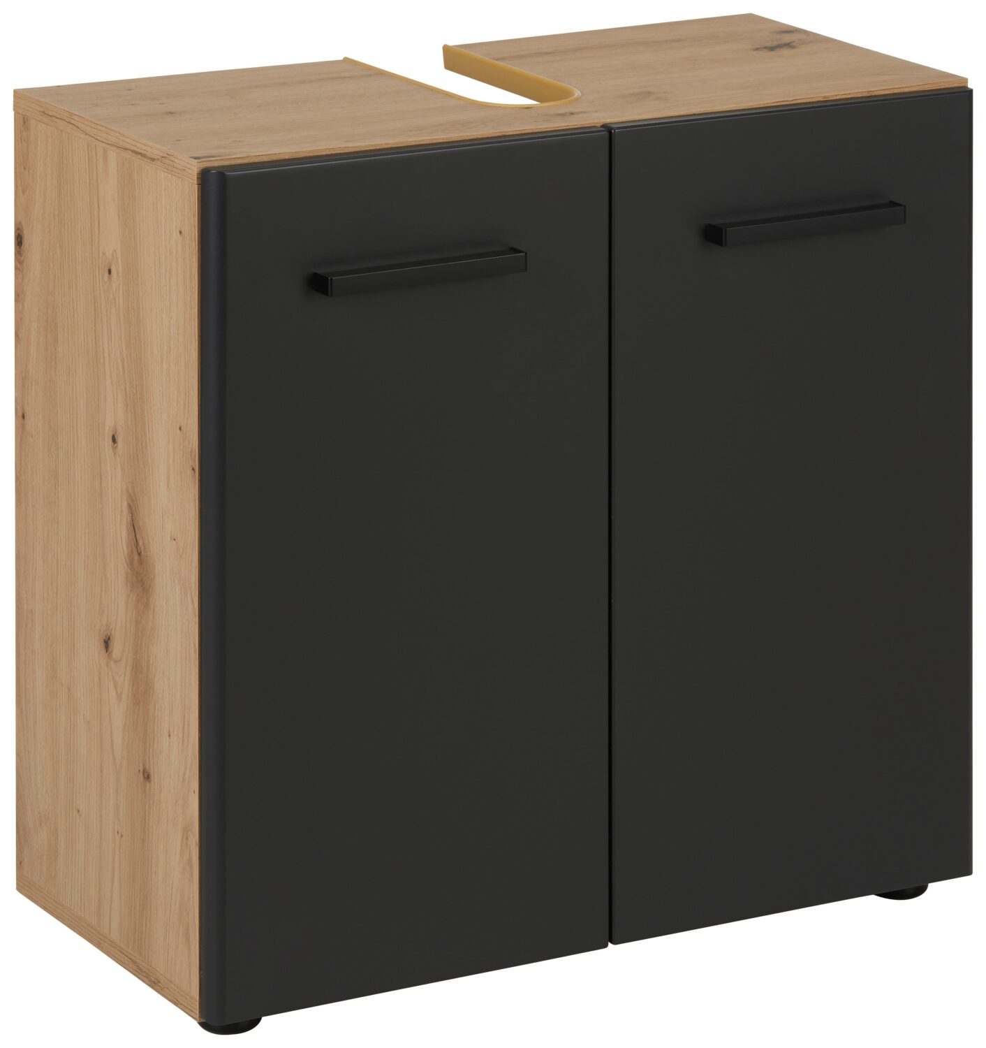 Waschbeckenunterschrank in Grau/Eichefarben Holzwerkstoff Mömax Möbel > Schränke > Badezimmerschränke > Waschbeckenunterschränke Grau