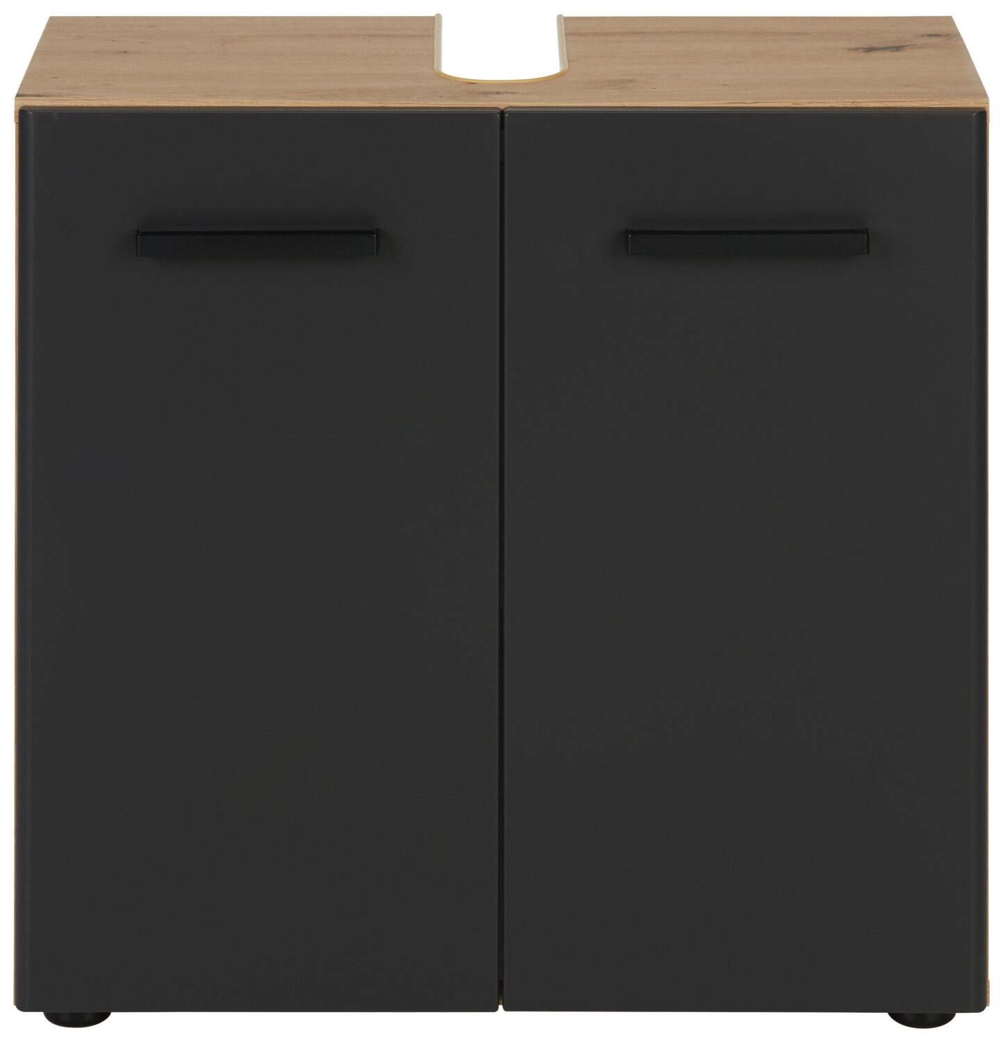 Wohnli Möbelsuche - Waschbeckenunterschrank in Grau/Eichefarben