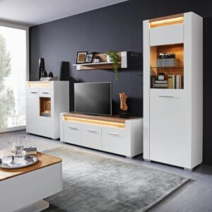 wohnli-moebel-suche-001803060002-1 Vitrine Leonardo in Weiß Hochglanz Glas, Holzwerkstoff Mömax Möbel > Schränke > Vitrinen Weiß