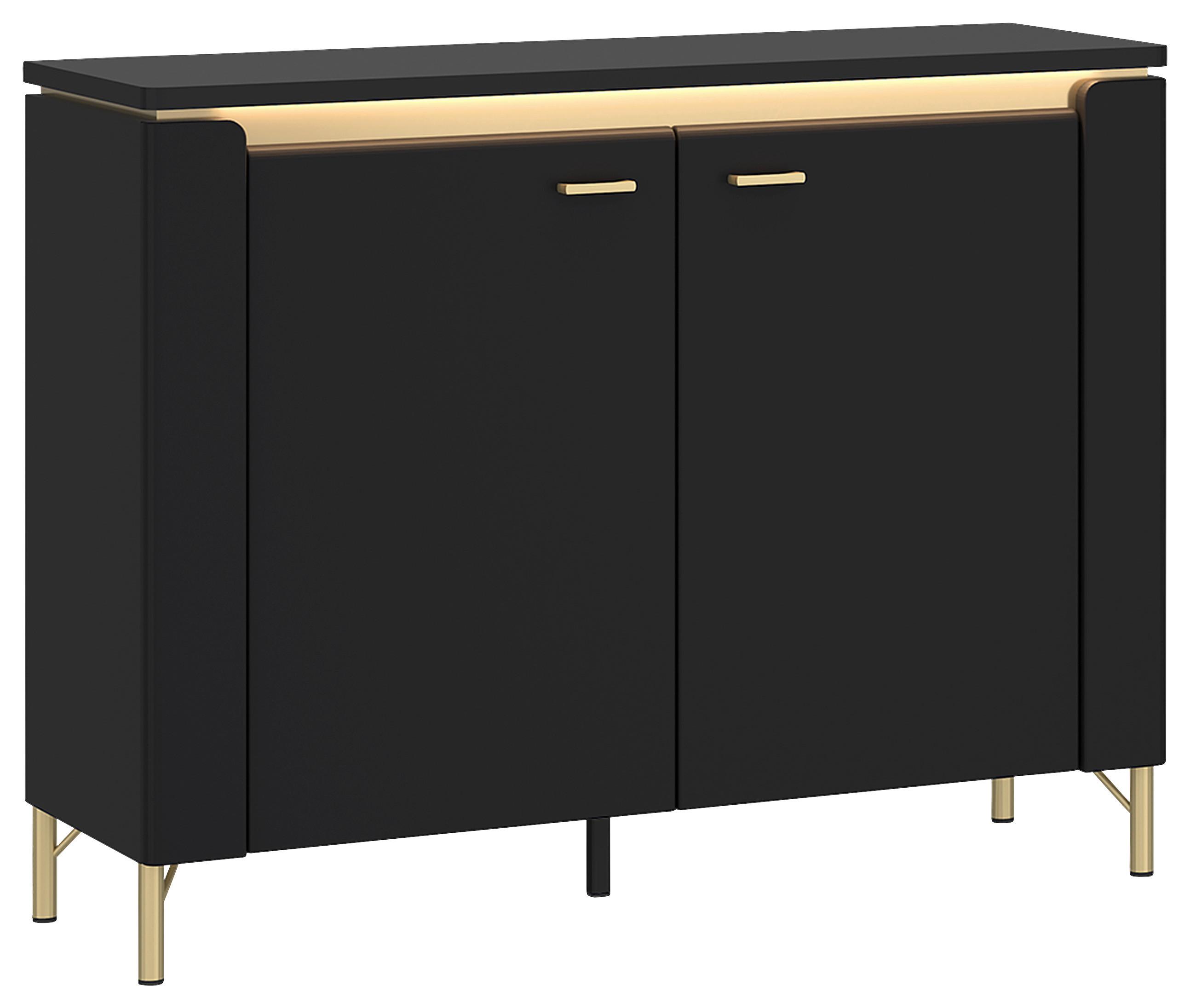 wohnli-moebel-suche-001803078203 Wohnli Möbelsuche - Kommode Norica Goldfarben/Schwarz B: 110