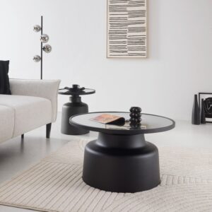 Couchtisch Jaro Schwarz Metall, Glas Premium Living Wohnzimmermöbel Schwarz