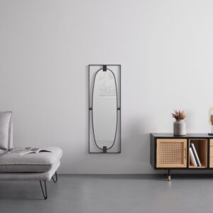 Wandspiegel Aike Schwarz ca. 43x120x2cm Metall Premium Living Spiegel > Wandspiegel Schwarz