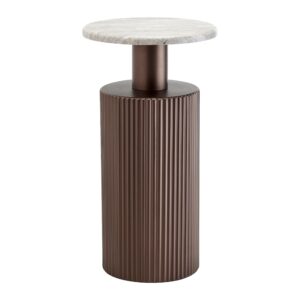 wohnli-moebel-suche-001811008201-1 Beistelltisch Solco Naturfarben/Bronzefarben Metall, Holzwerkstoff Premium Living Möbel > Tische > Beistelltische > Beistelltische Metall Braun