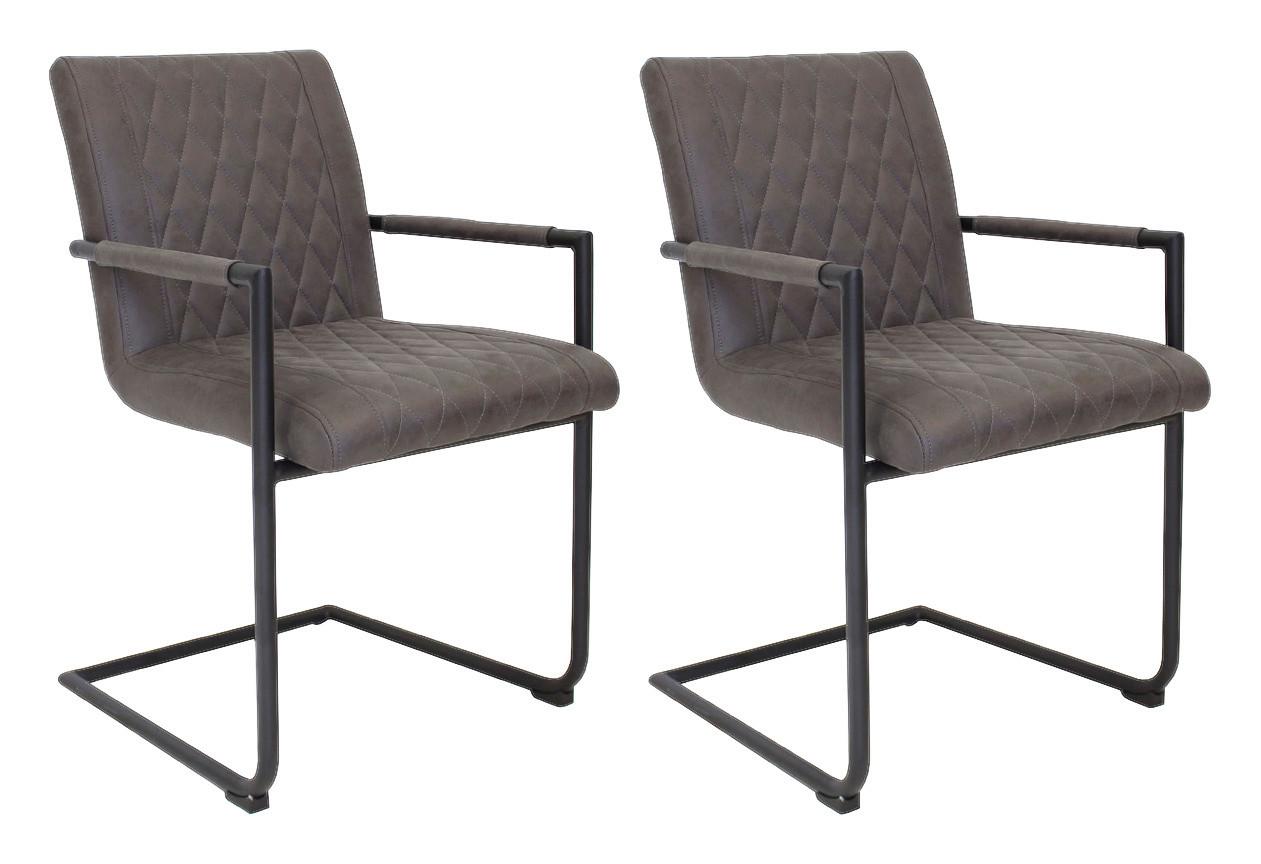 Wohnli Möbelsuche - Armlehnstuhl-Set Damian ca. 52x88 cm 2er-Set Anthrazit