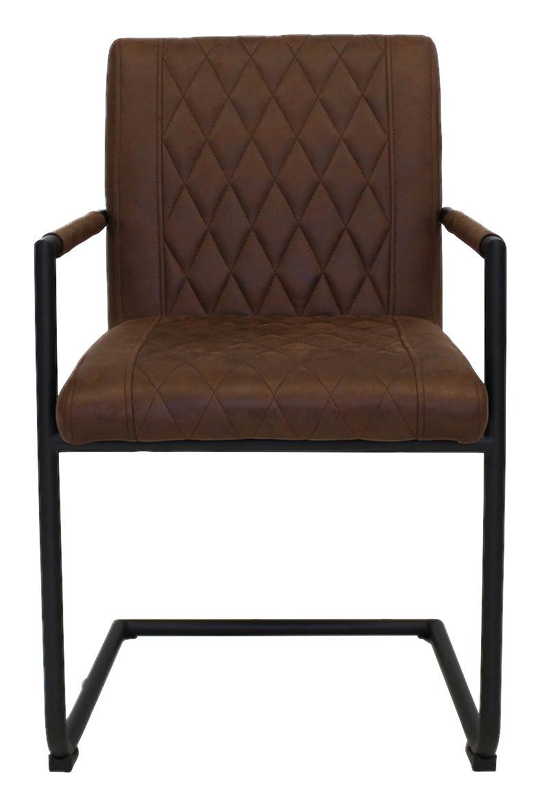Armlehnstuhl-Set Damian ca. 52x88 cm 2er-Set Braun Metall, Textil MID.YOU Möbel > Stühle > Stuhl-Sets > Esszimmerstühle Sets Braun