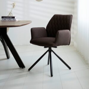 Armlehnstuhl-Set Reims ca. 56x97 cm 2er Set Braun Metall, Textil MID.YOU Möbel > Stühle > Stuhl-Sets > Esszimmerstühle Sets Braun