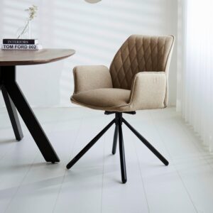 Armlehnstuhl-Set Reims ca. 56x97 cm 2er Set Taupe Metall, Textil MID.YOU Möbel > Stühle > Stuhl-Sets > Esszimmerstühle Sets Taupe