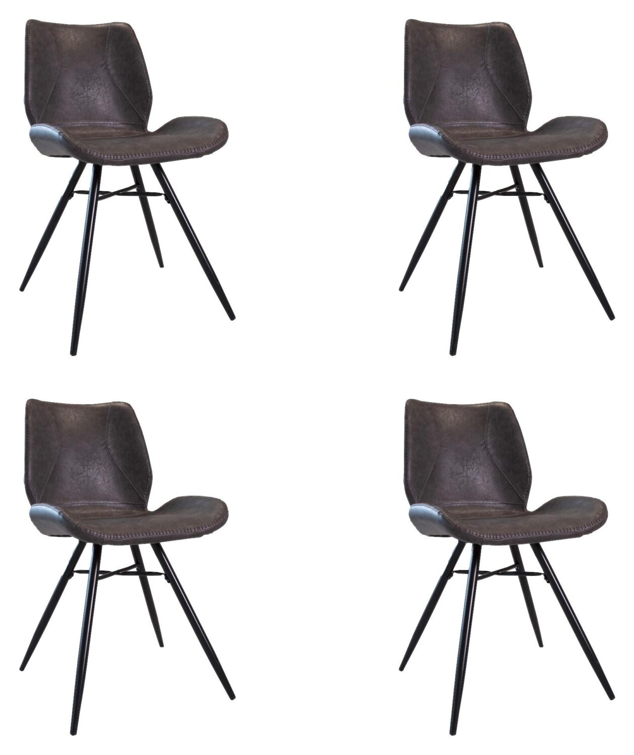 Wohnli Möbelsuche - Stuhl-Set Barron 4er-Set ca. 47x82 cm Anthrazit