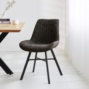 Stuhl-Set Samuel ca. 53x87 cm 2er-Set Schwarz Textil MID.YOU Möbel > Stühle > Stuhl-Sets > Esszimmerstühle Sets Schwarz