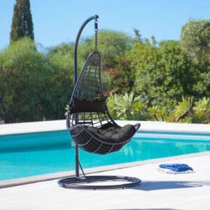 wohnli-moebel-suche-001822000703 Wohnli Möbelsuche - Hängesessel Caitlin Schwarz Metall/Kunststoff/Outdoorstoff