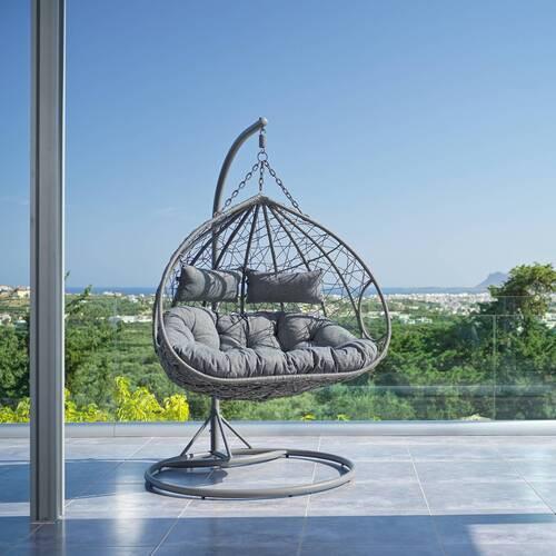 wohnli-moebel-suche-001822002002 Wohnli Möbelsuche - Hängesessel Enea Grau Metall/Kunststoff/Outdoorstoff