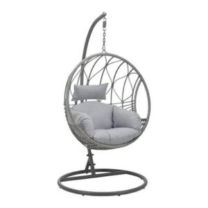 wohnli-moebel-suche-001822002401-1 Hängesessel Romea Grau Metall/Kunststoff/Textil Metall Bessagi Garden Garten & Outdoor > Gartenmöbel > Garten Relaxmöbel Grau