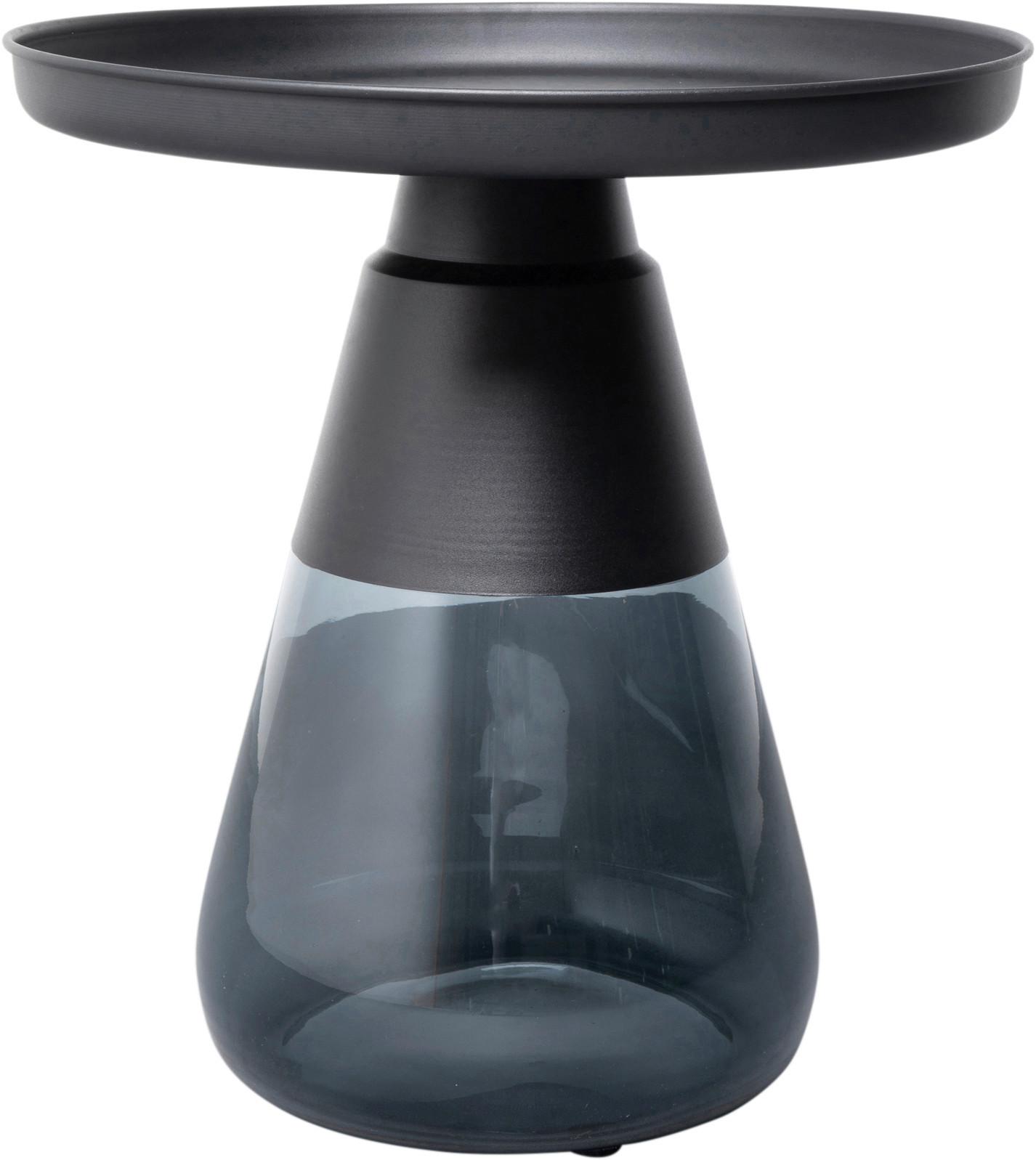 Beistelltisch Bottiglia Schwarz/Blaugrau Metall, Glas Kare-Design Möbel > Tische > Beistelltische > Beistelltische Metall Schwarz