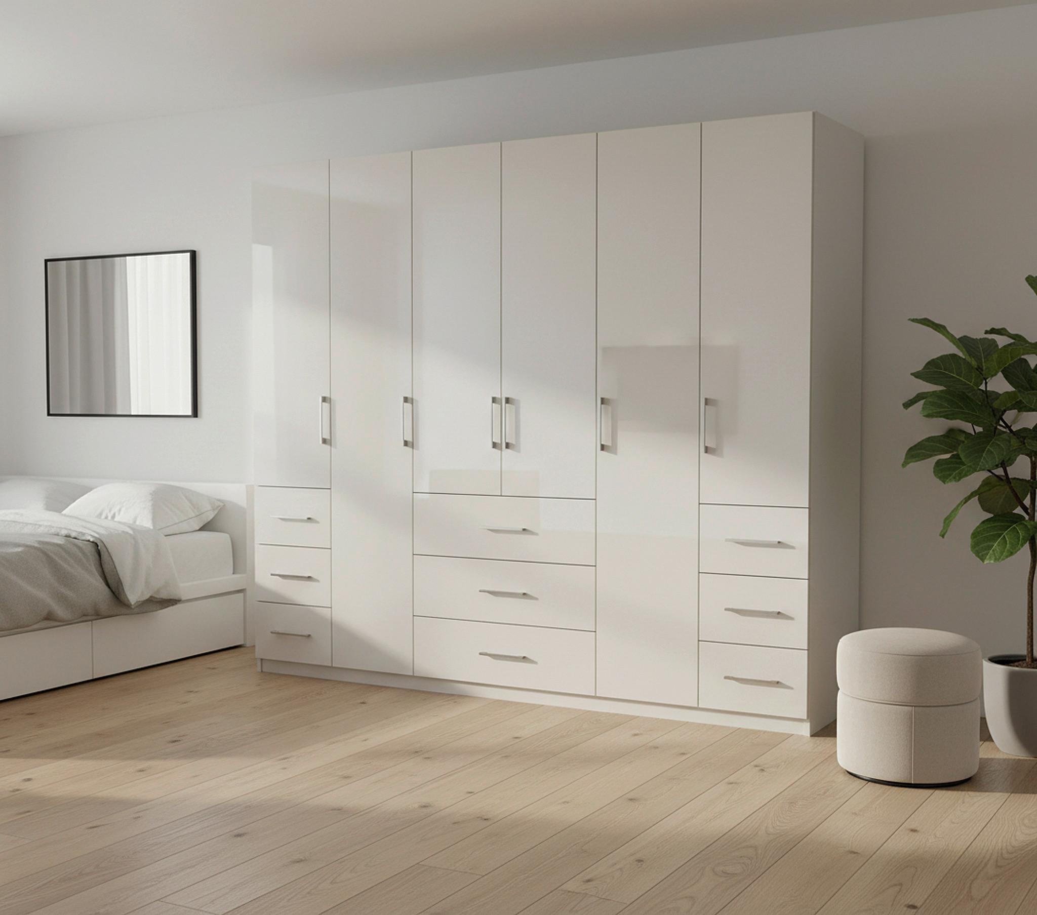 Drehtürenschrank Vivaldi Weiß Hochglanz Holzwerkstoff Mömax Möbel > Schränke > Kleiderschränke > Drehtürenschränke Weiß