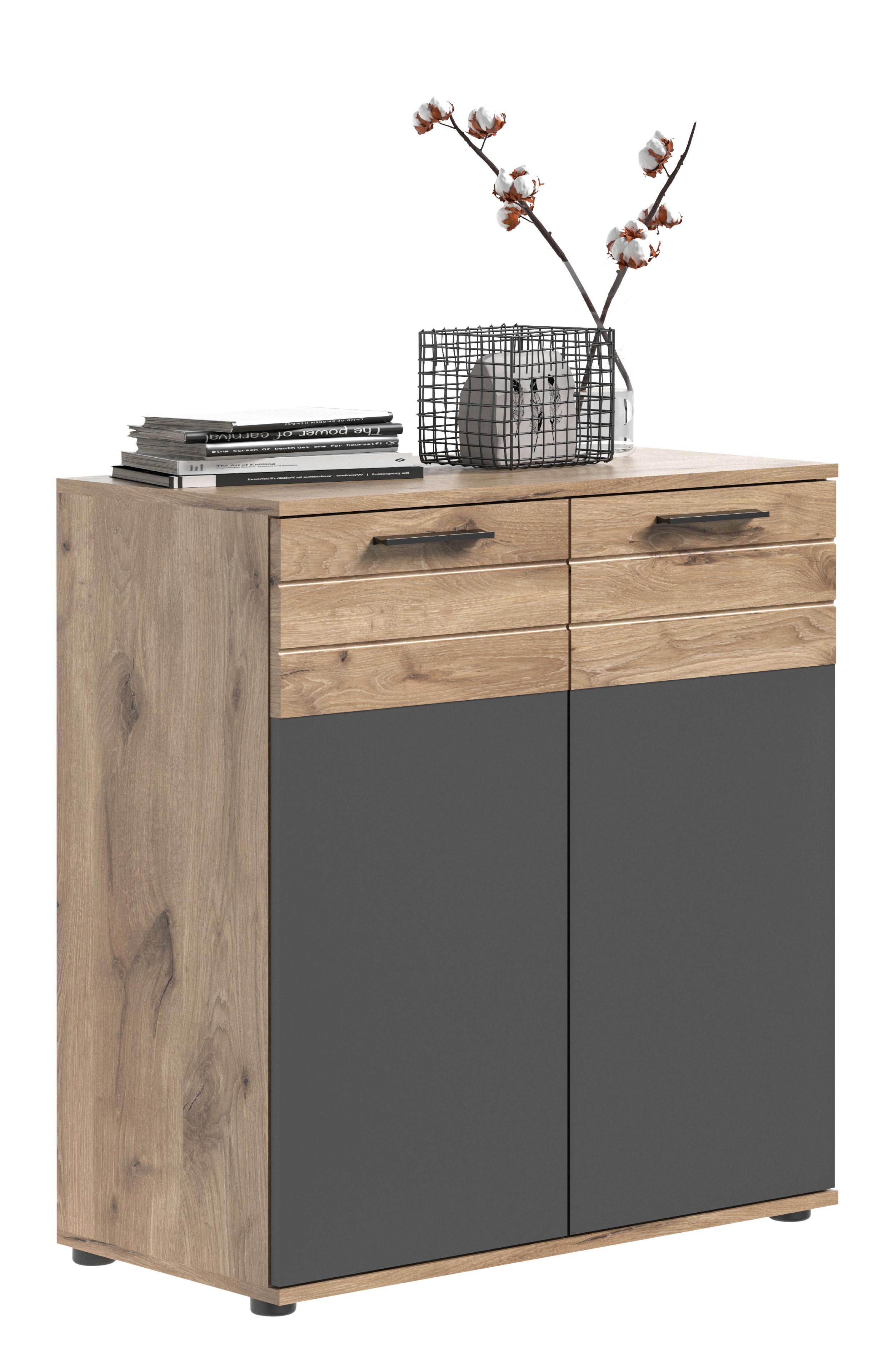 wohnli-moebel-suche-001849000120 Wohnli Möbelsuche - Kommode Mason ca. 80x87 cm Eiche/Grau