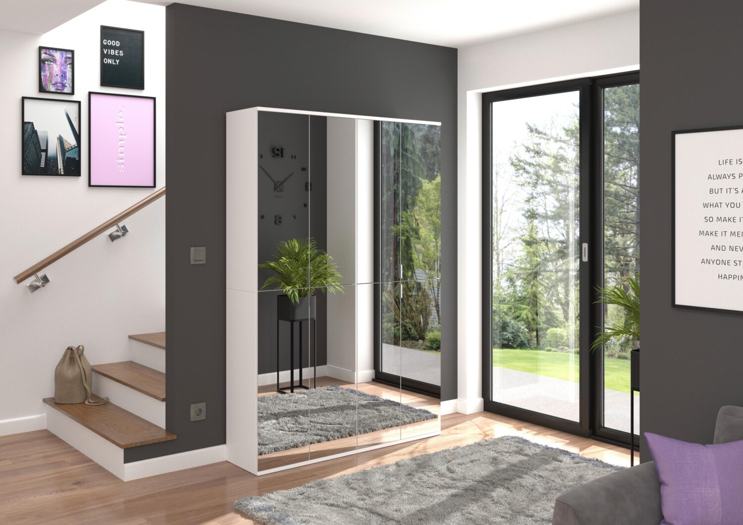 Mehrzweckschrank Projekt X ca. 65x193 cm Weiß Metall MID.YOU Möbel > Schränke Weiß