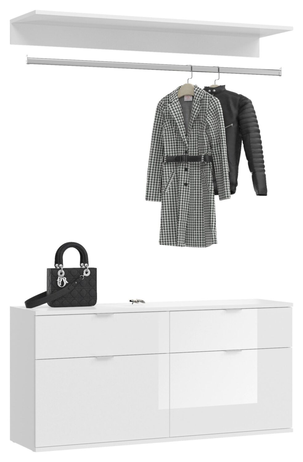 Wohnli Möbelsuche - Garderobe Projekt X 2-tlg. ca. 120 cm Weiß