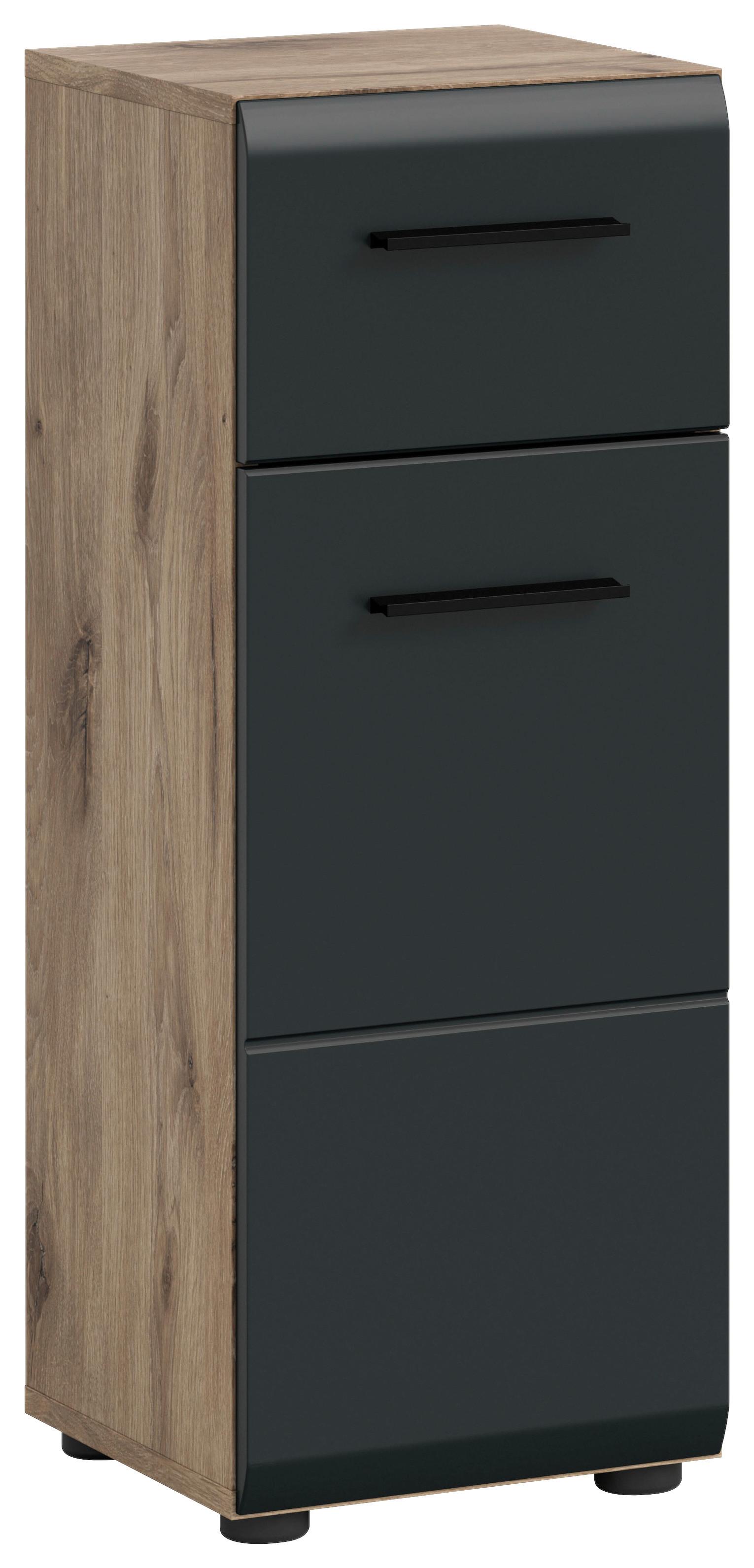 wohnli-moebel-suche-001849005077 Wohnli Möbelsuche - Midischrank Ice Schwarz/Eiche dunkel