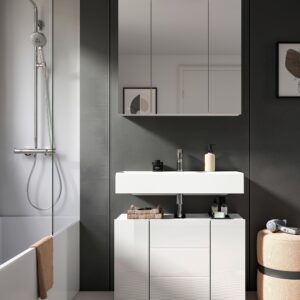 Waschbeckenunterschrank Vira Weiß Holzwerkstoff MID.YOU Möbel > Schränke > Badezimmerschränke > Waschbeckenunterschränke Weiß