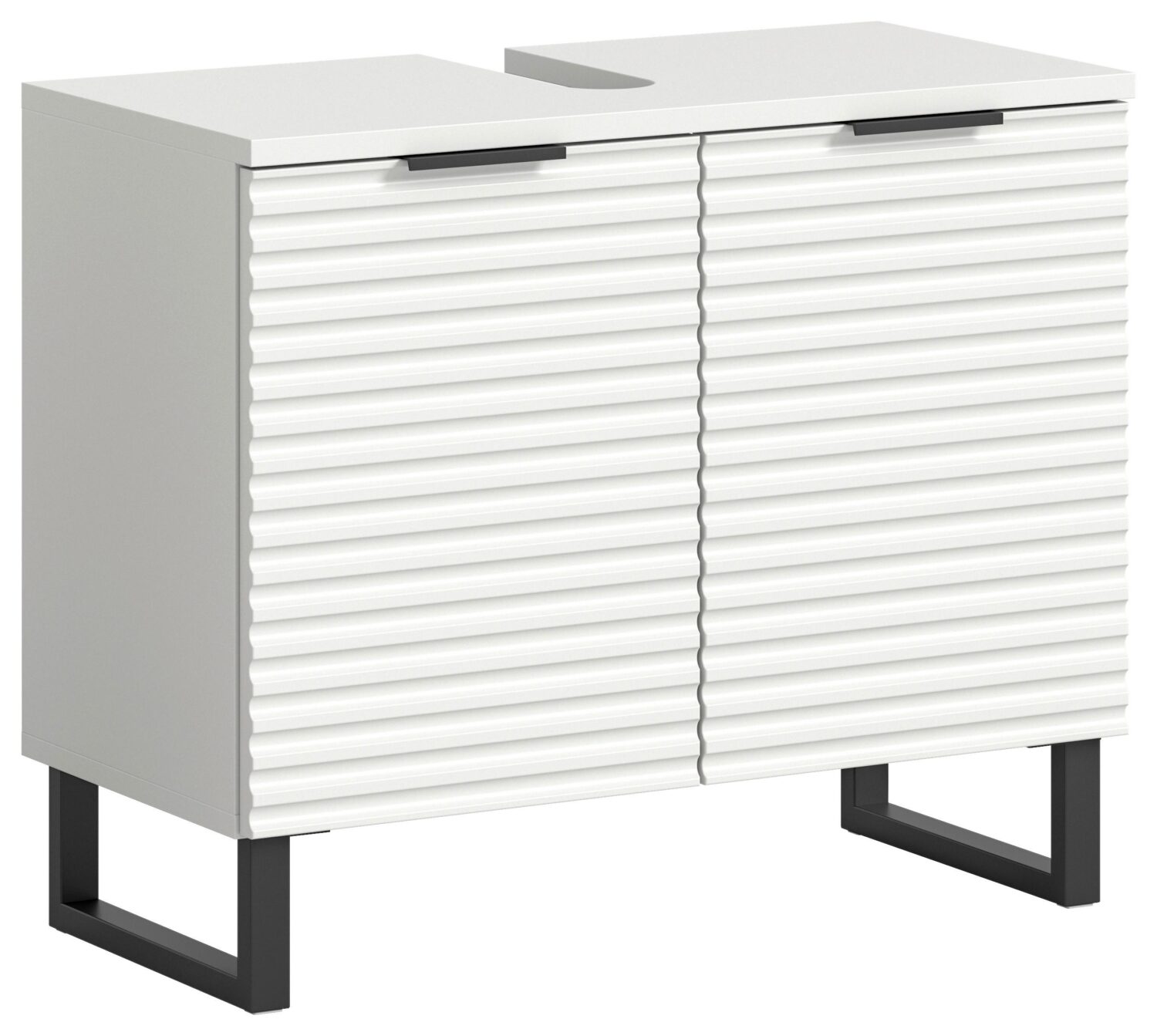 wohnli-moebel-suche-001849007602 Wohnli Möbelsuche - Waschbeckenunterschrank ca. 70x59 cm Weiß/Schwarz