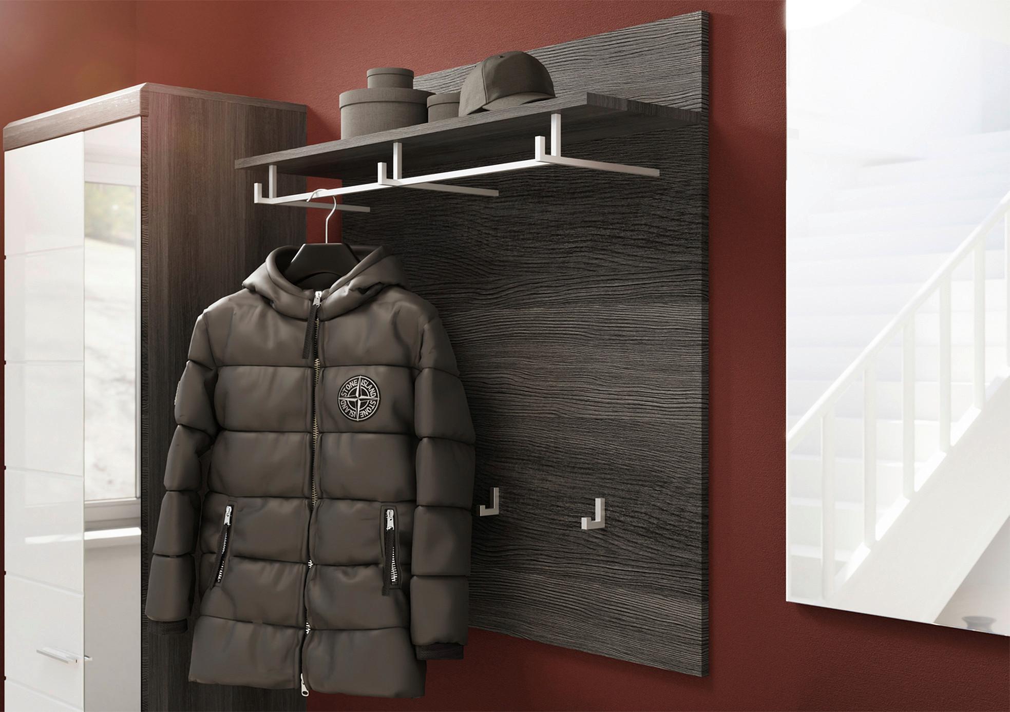 Garderobenpaneel Scout ca.90x98x27cm Grau Holzwerkstoff MID.YOU Garderoben > Garderobenpaneele Grau